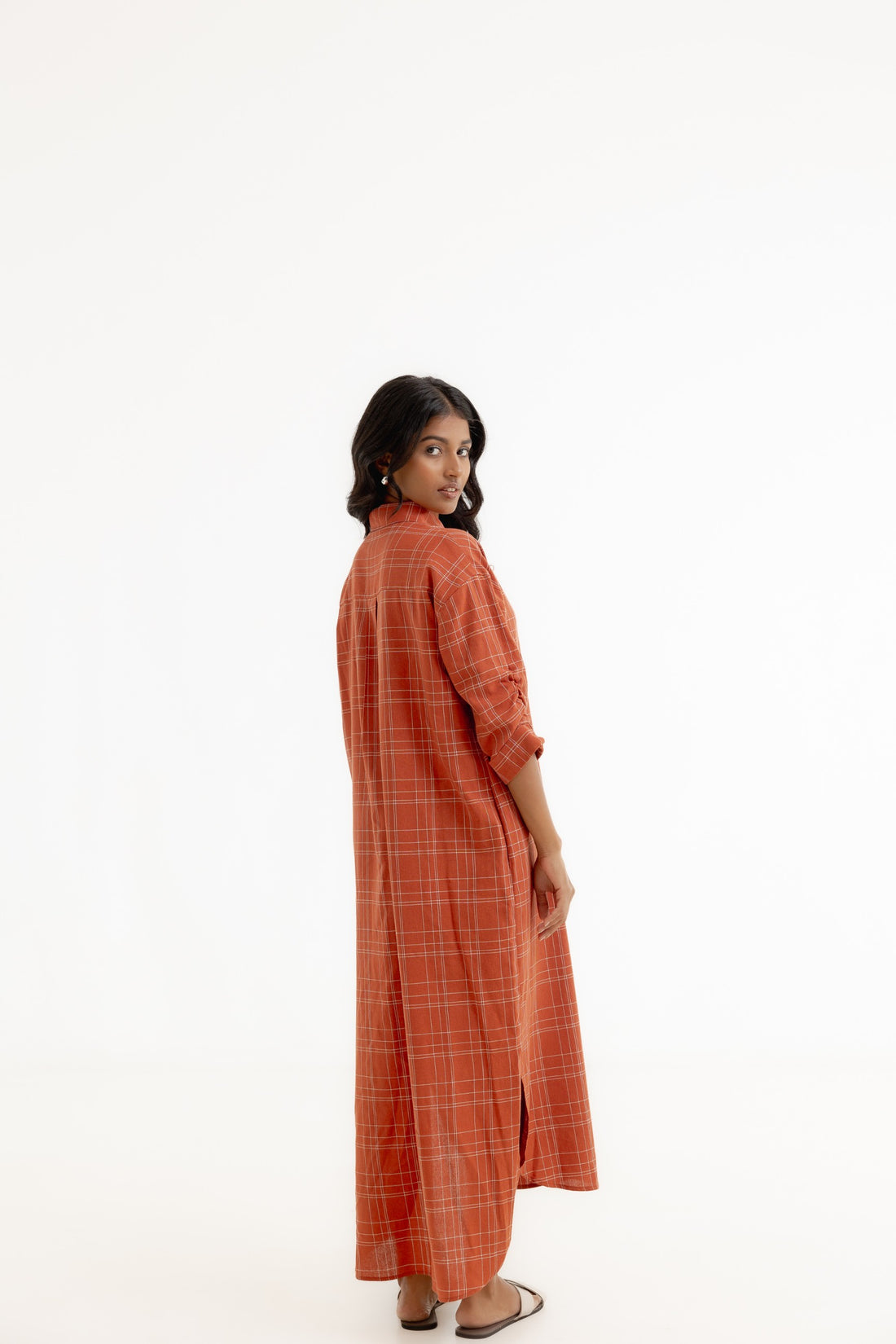 Shirt Dress -  Terra Cotta Yarn Dyed