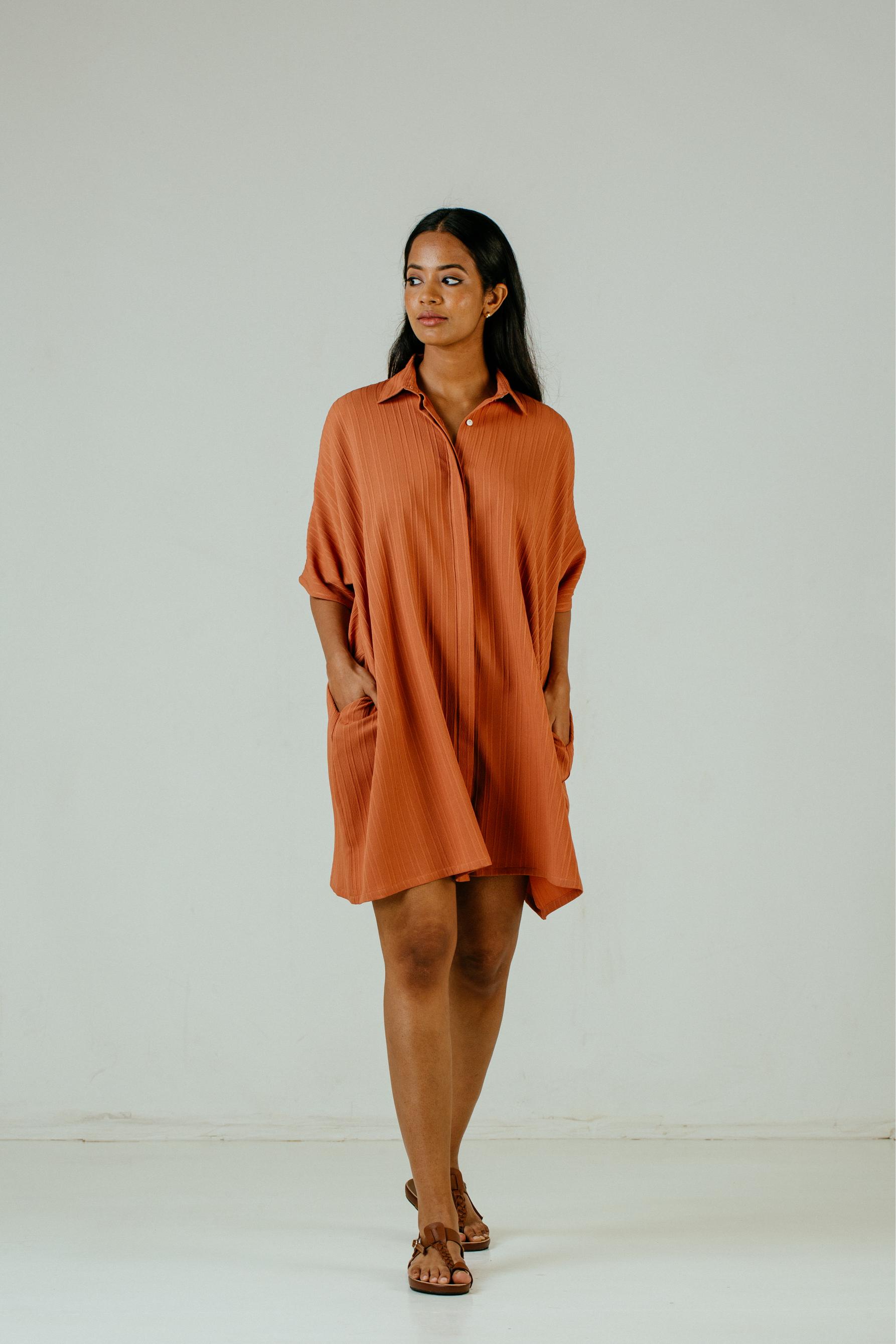 Oversized Dress - Burnt Orange 