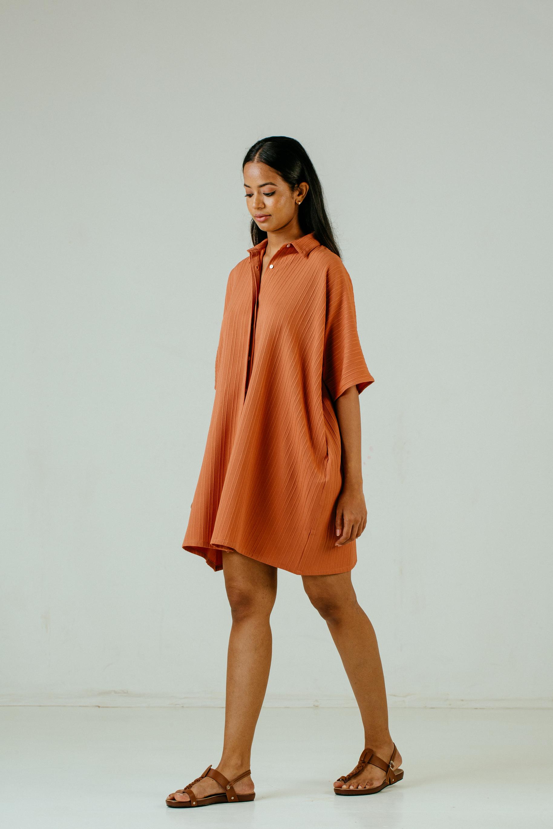 Oversized Dress - Burnt Orange 